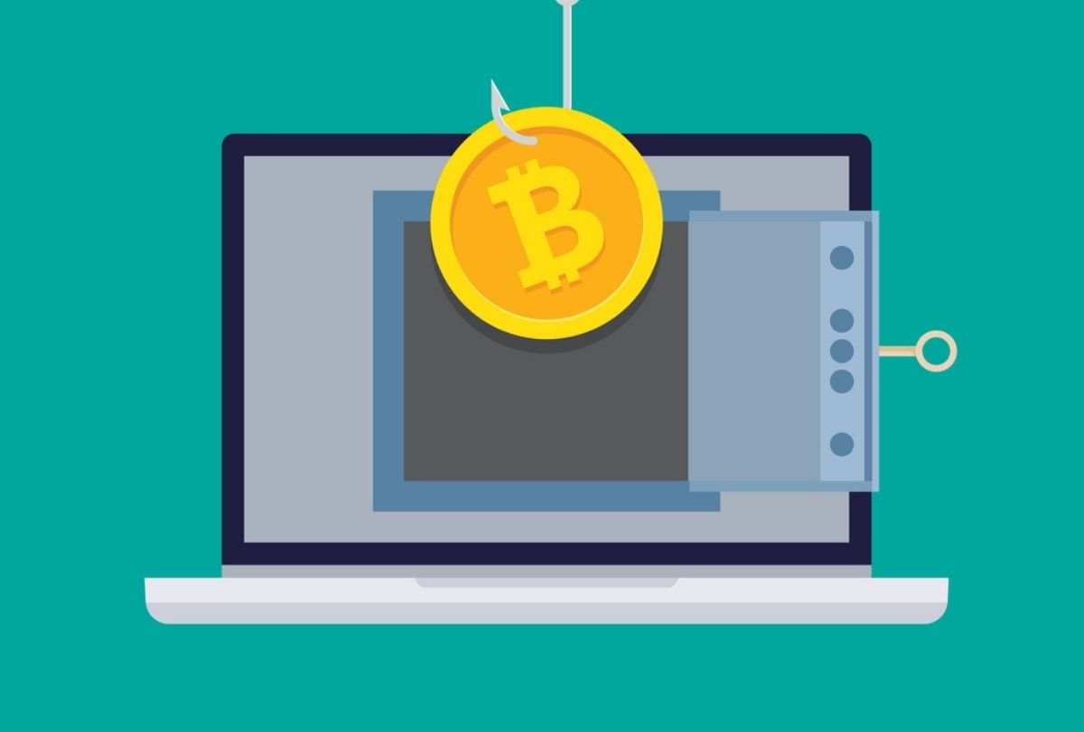 The image of a bitcoin cryptocurrency on a computer screen represents an increasing number of crypto scams targeting British Columbians